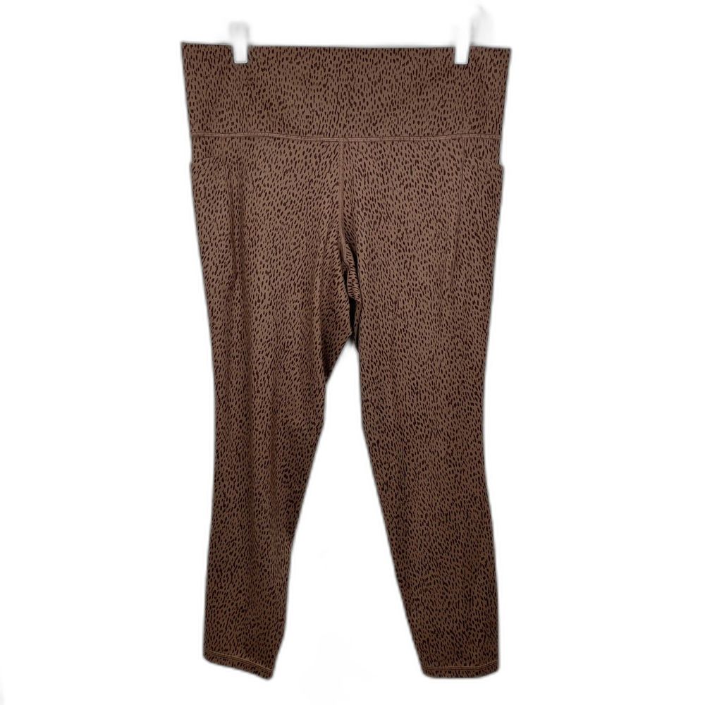 ATHLETA Salutation Stash Pocket II 7/8‎ Tight Leggings XL Tall Cheetah Animal
